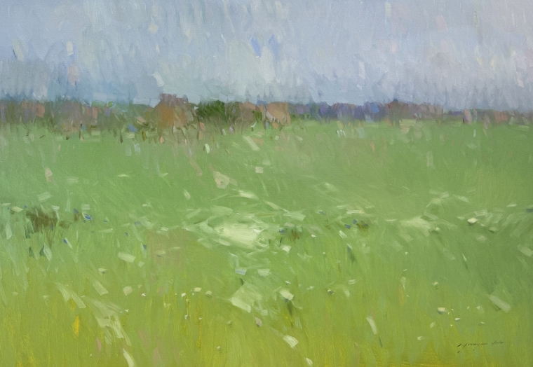 Meadow Breeze, Original oil Painting, Handmade artwork, One of a Kind                